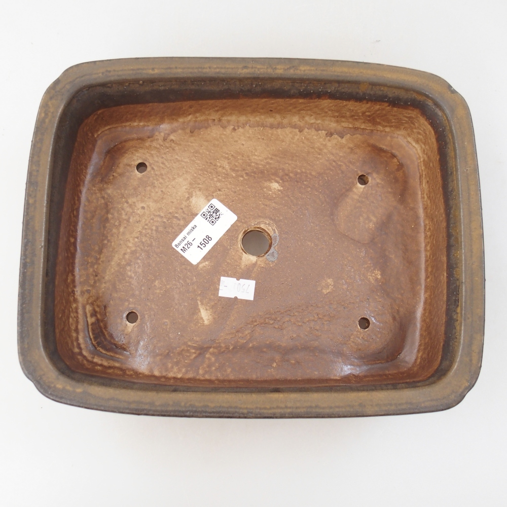 Bonsaischaal van keramiek 25 x 20 x 7 cm, bruin