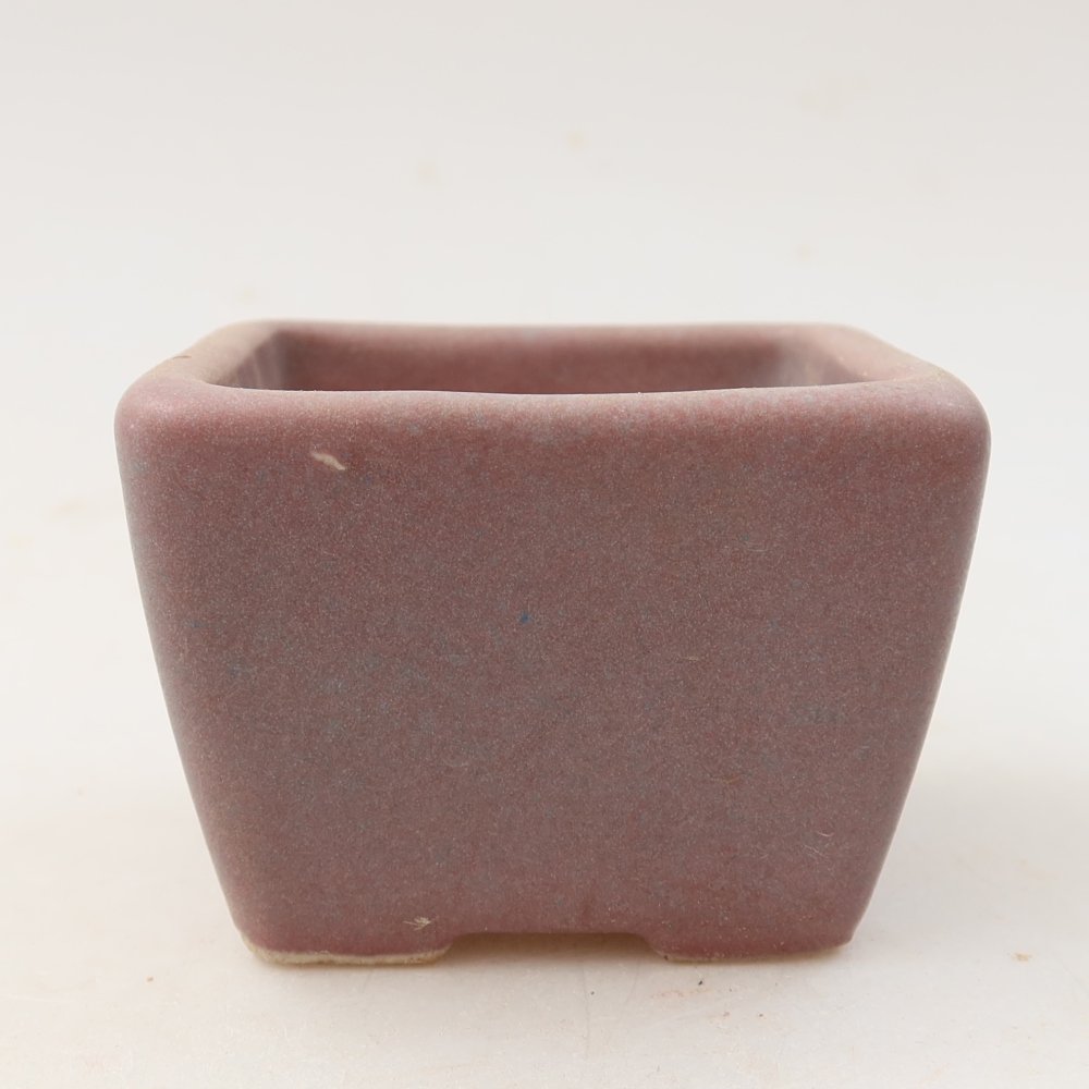 Bonsaischaal van keramiek 6,5 x 6,5 x 5 cm, kleur paars