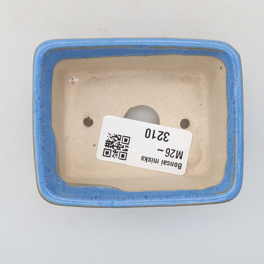 Keramische bonsaischaal 8 x 6,5 x 3,5 cm, kleur: blauw