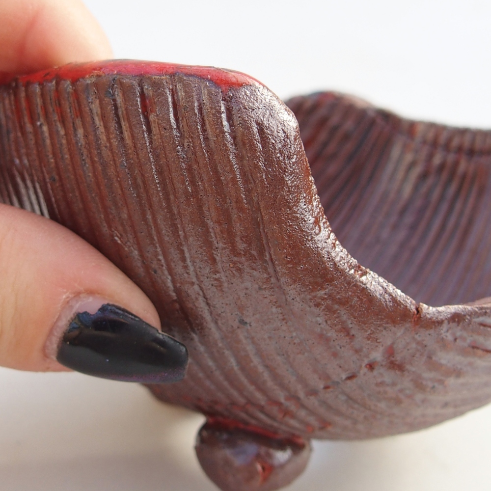 Schelp van keramiek 10 x 10 x 6 cm , kleur bruin