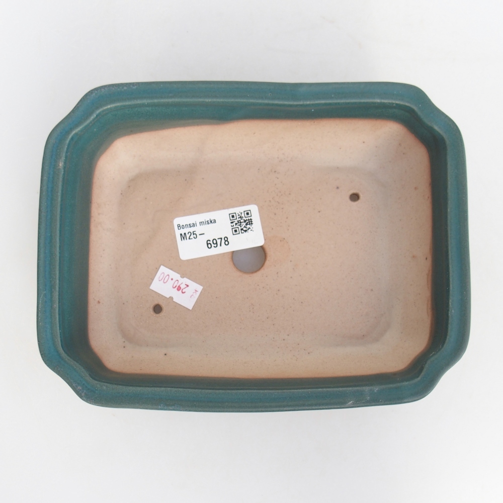 Bonsaischaal van keramiek 26 x 26 x 8 cm, kleur rood