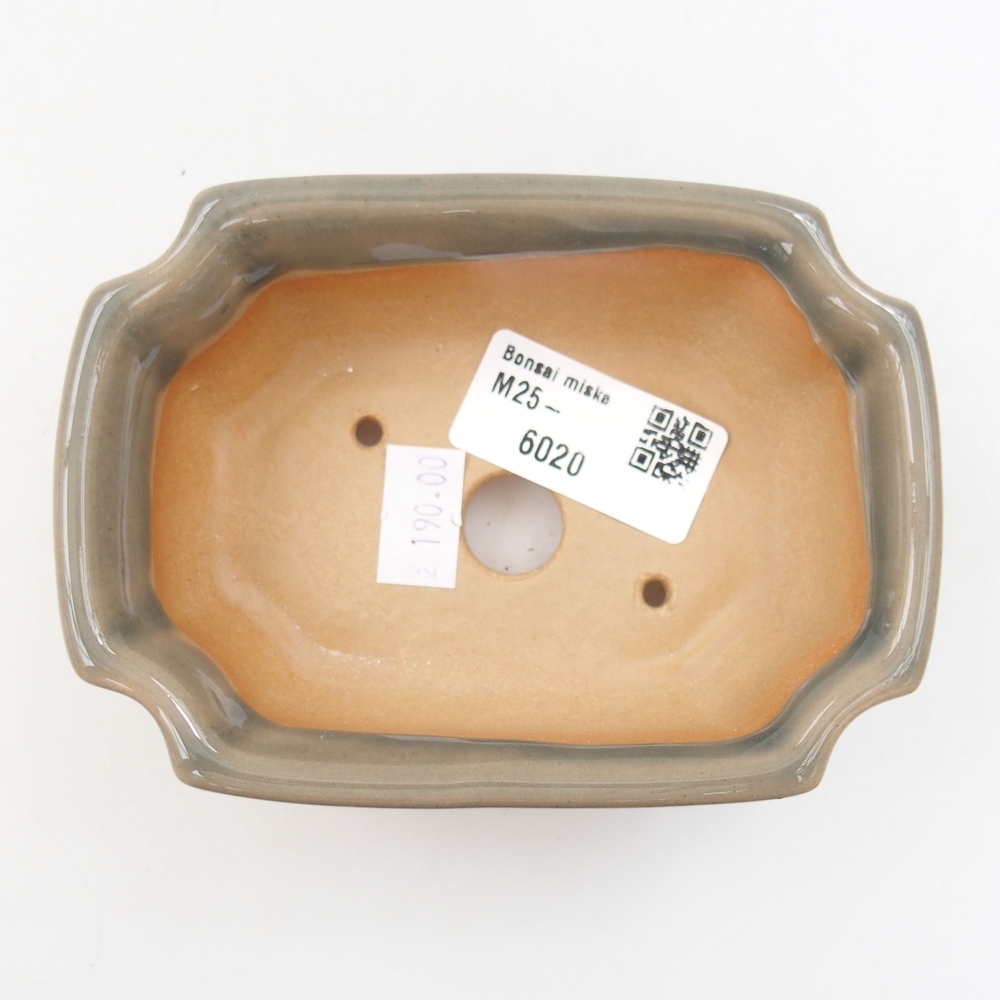 Bonsaischaal van keramiek 22 x 17 x 5 cm, groen