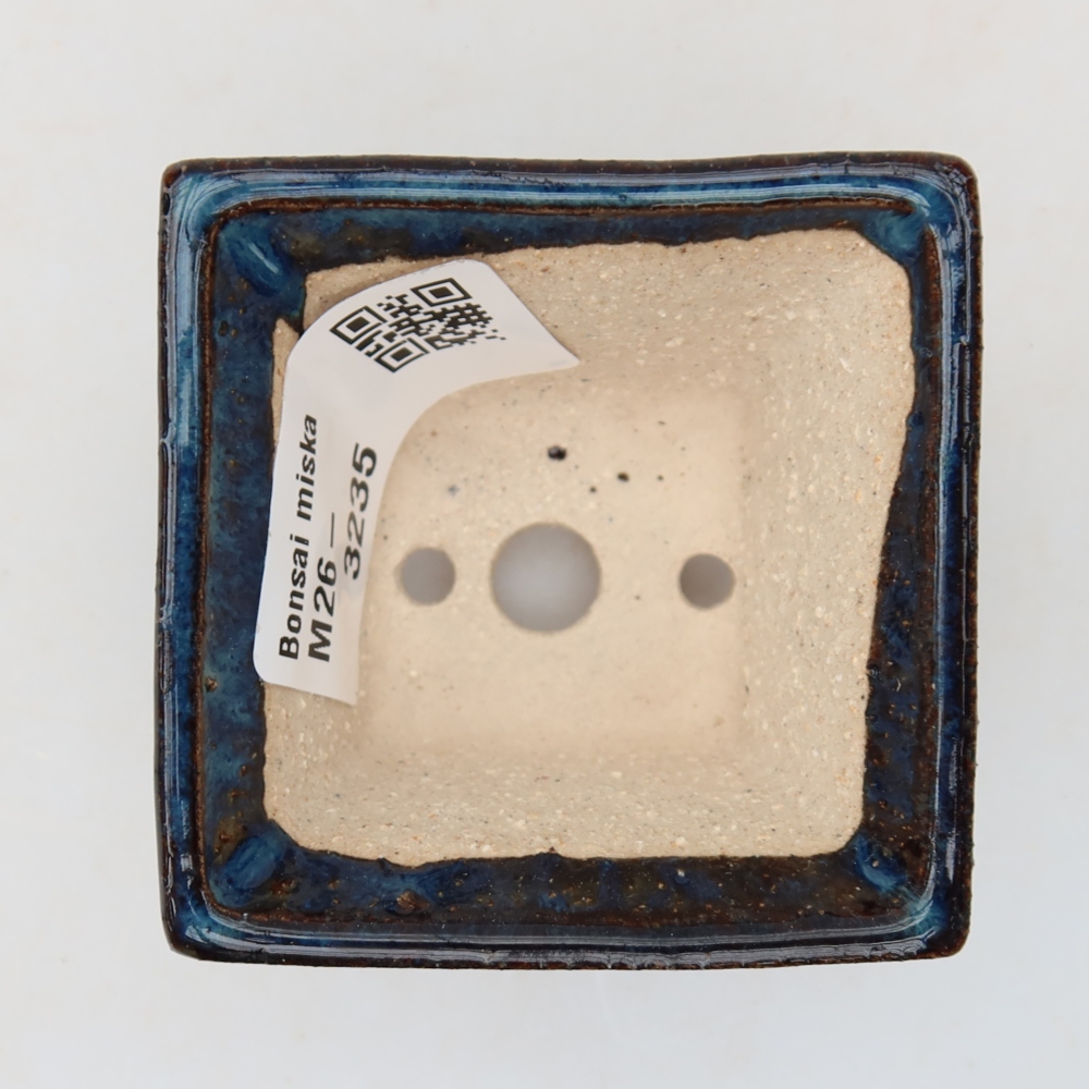 Keramische bonsaischaal 5,5 x 5,5 x 4 cm, kleur: blauw