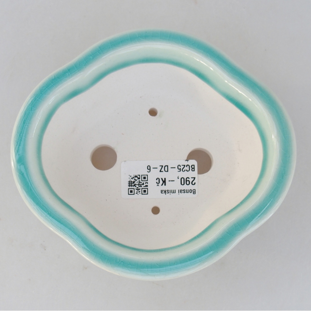 Bonsaischaal van keramiek 13 x 12 x 5 cm, groen