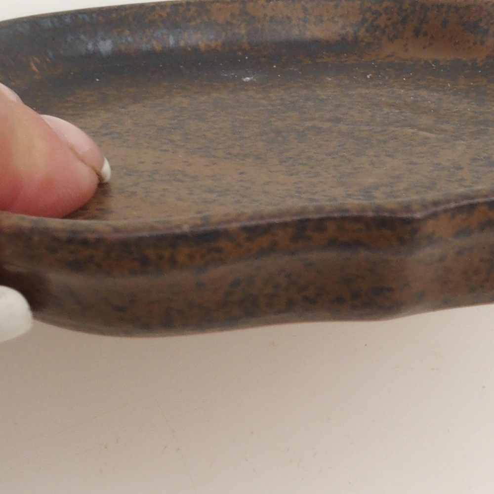 Keramische kom H06 - 14 x 14 x 1,5 cm - bruin