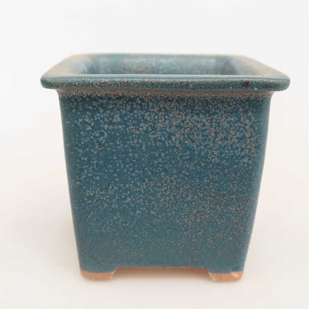 Keramische bonsaischaal 6 x 6 x 5,5 cm, kleur: blauw