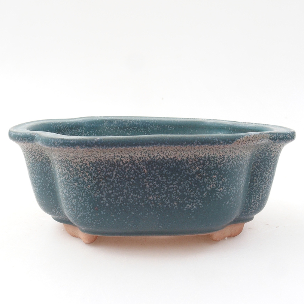 Bonsaischaal van keramiek 13,5 x 10 x 5 cm, kleur blauw