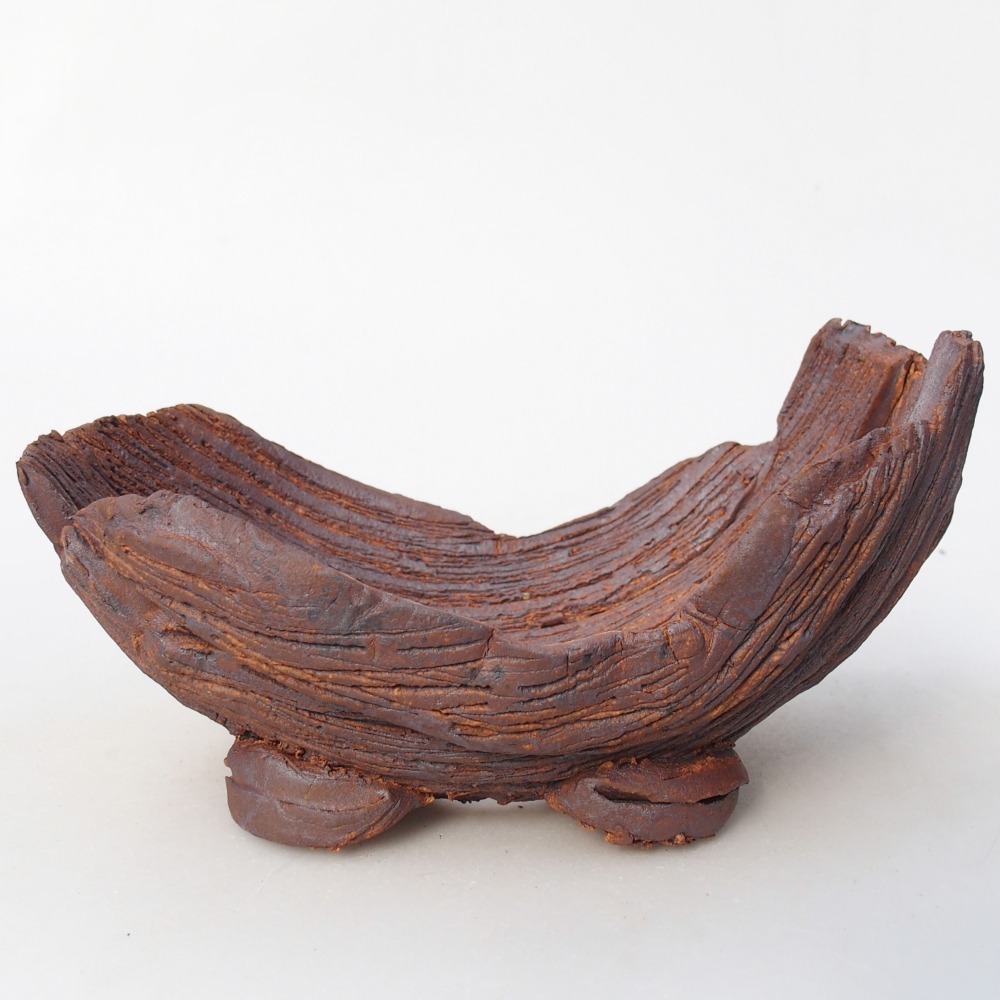 Keramisch Schelp 16 x 10,5 x 8,5 cm , kleur bruin