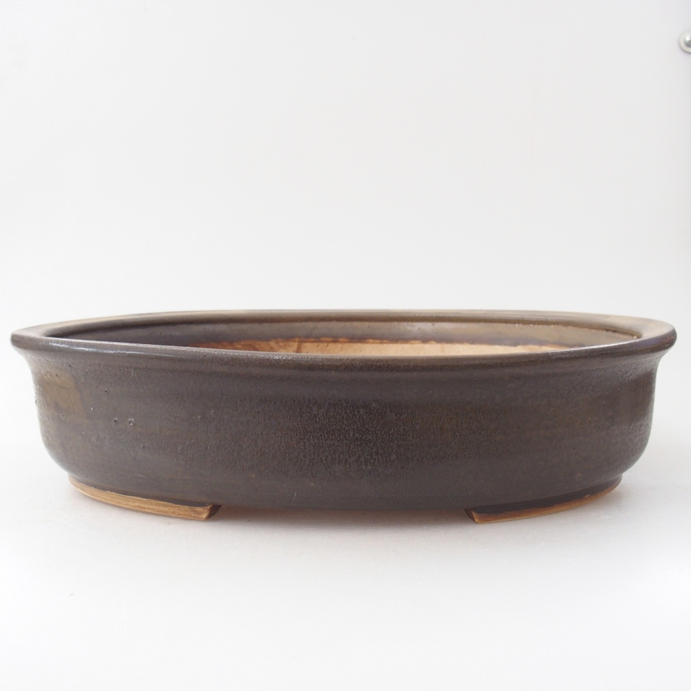 Bonsaischaal van keramiek 32,5 x 28 x 7 cm, bruin