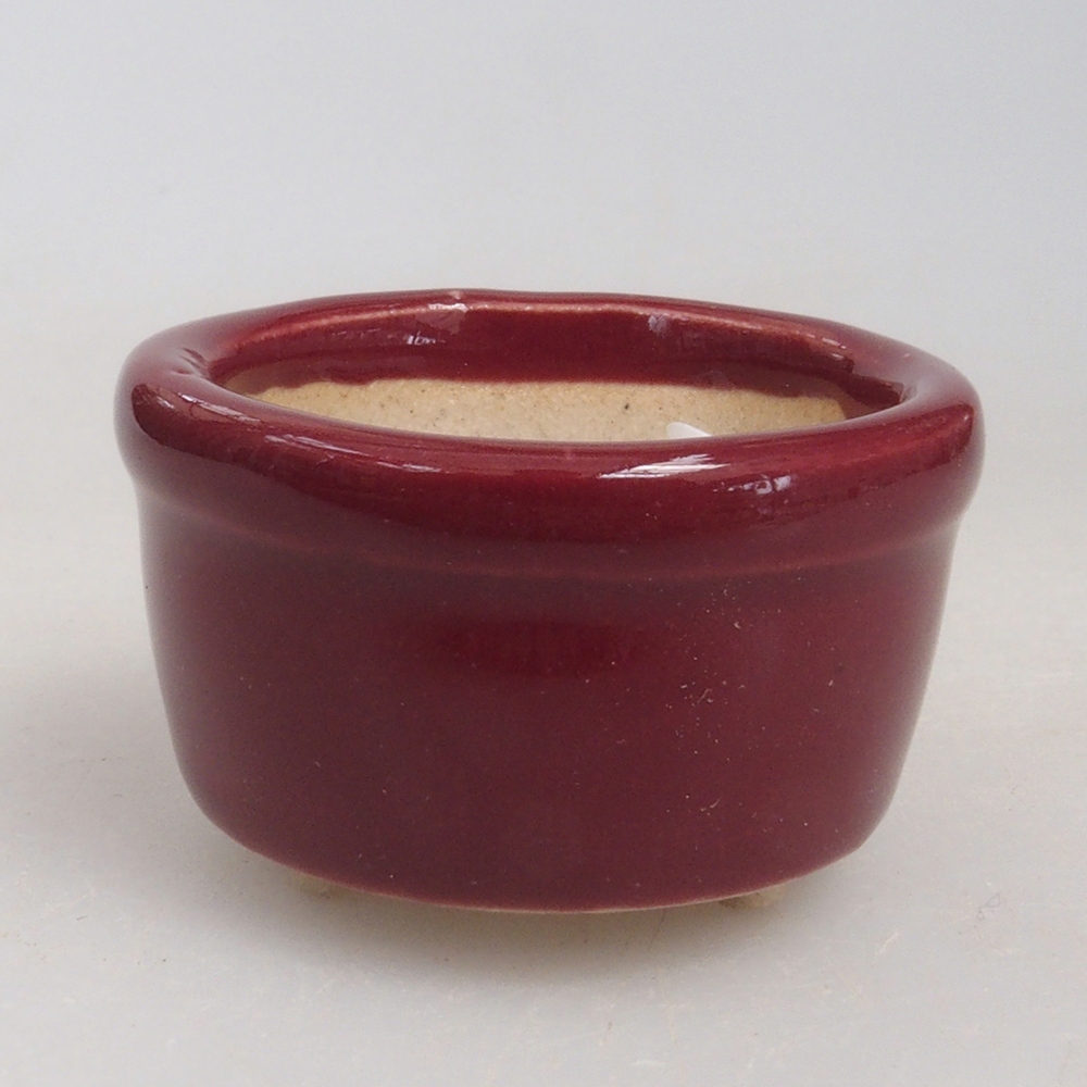 Mini bonsaischaal 3,5 x 3,5 x 2,5 cm, bordeauxrood