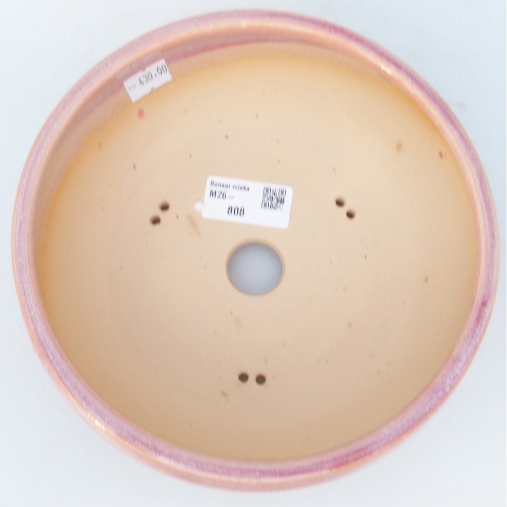 Bonsaischaal van keramiek 18,5 x 18,5 x 7 cm, roze