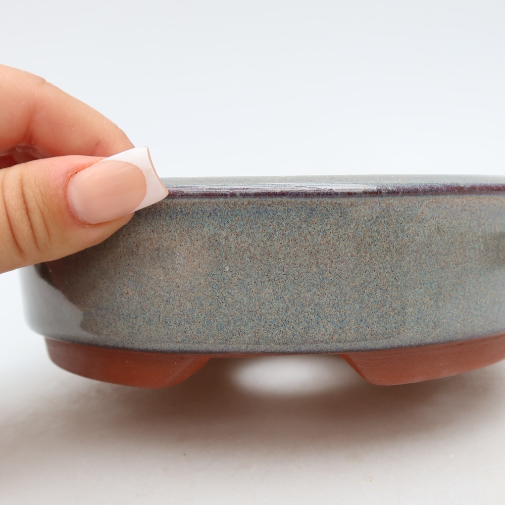 Keramische bonsaipot 16 x 16 x 5 cm, kleur grijs