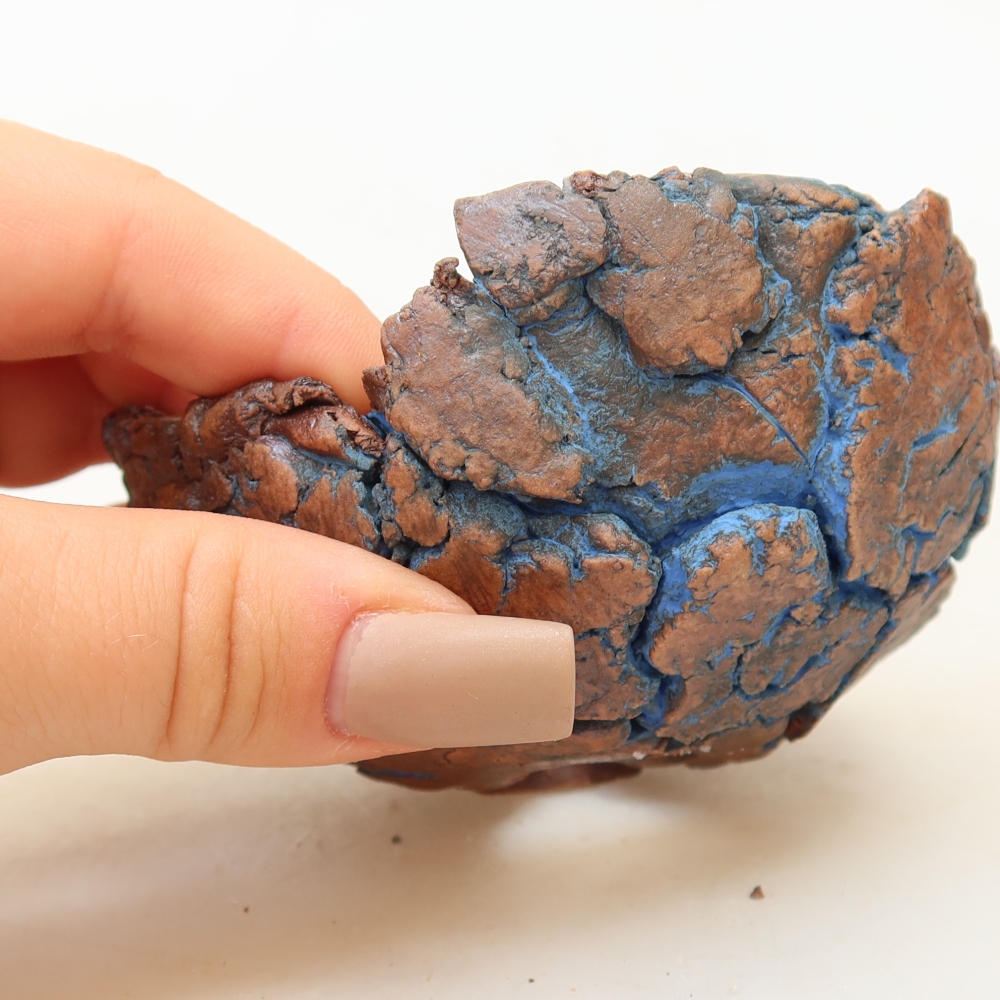 Keramische schaal 9 x 9 x 4 cm, kleur: blauw