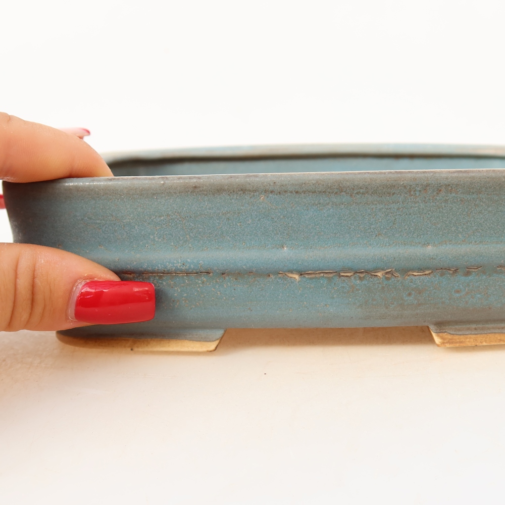 Keramische bonsaipot 17 x 13,5 x 4,5 cm, kleur blauw