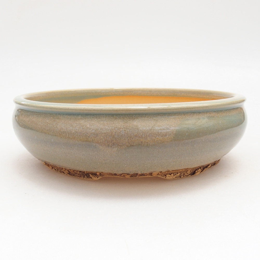 Bonsaischaal van keramiek 18 x 18 x 5,5 cm, groen