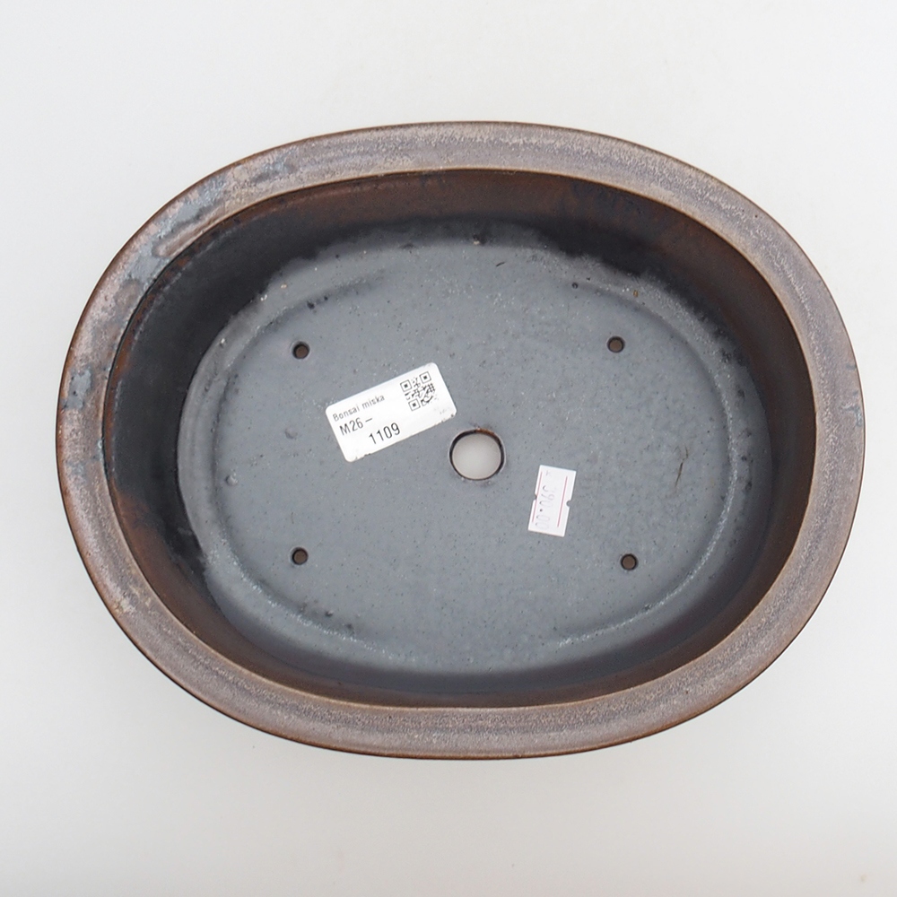 Bonsaischaal van keramiek 23 x 19 x 7 cm, bruin