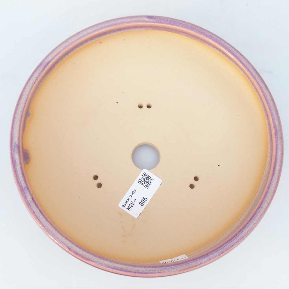 Bonsaischaal van keramiek 20,5 x 20,5 x 6,5 cm, kleur paars