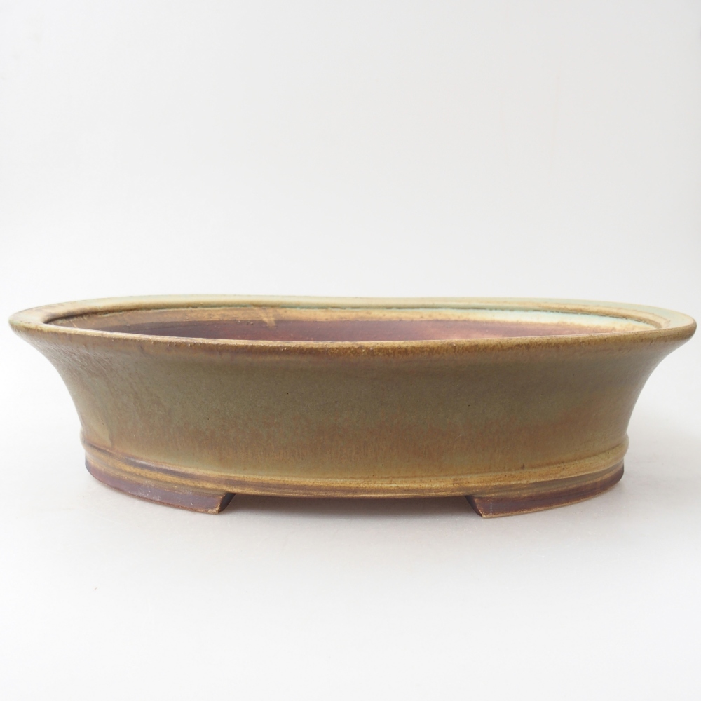 Bonsaischaal van keramiek 32 x 29 x 7,5 cm, groen