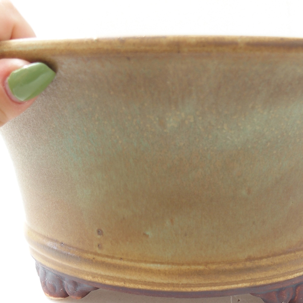 Bonsaischaal van keramiek 24 x 24 x 11,5 cm, groen