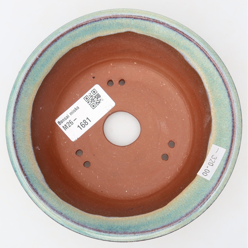 Keramische bonsaipot 14,5 x 14,5 x 4,5 cm, kleur groen