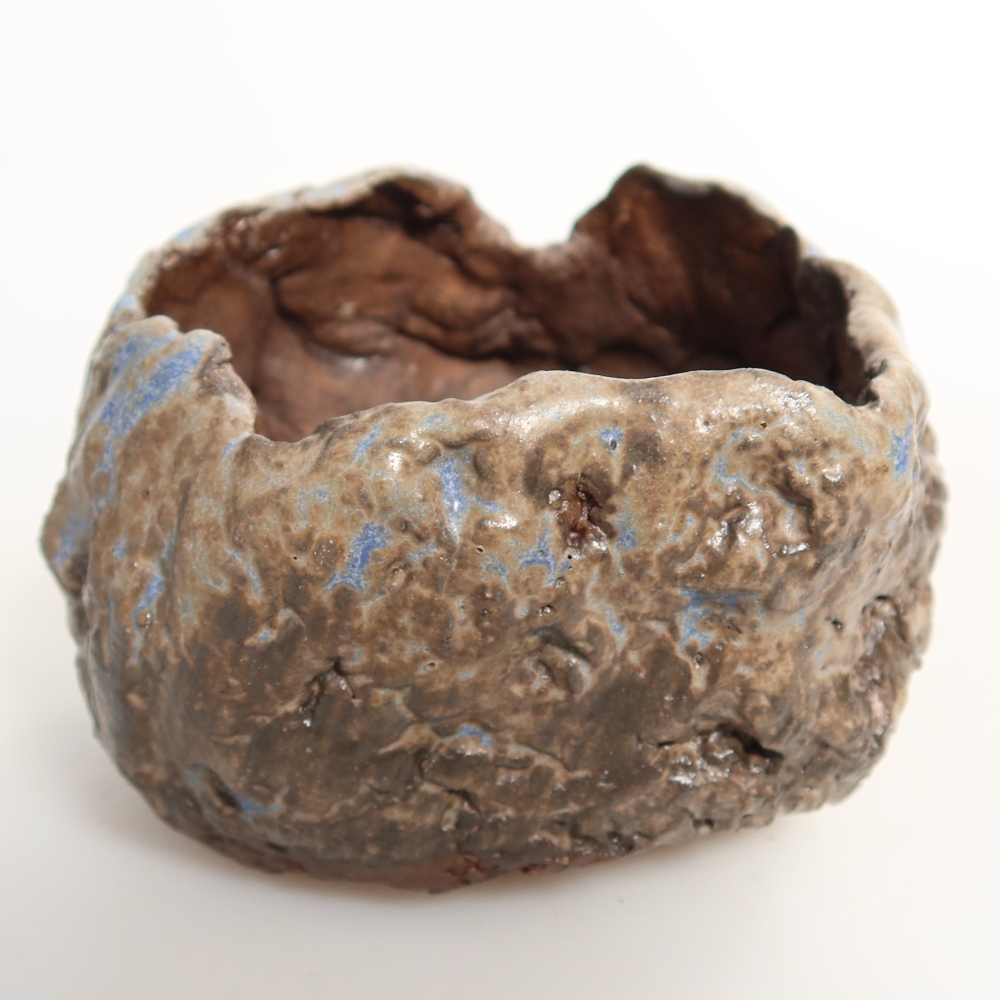 Keramische schaal  7 x 7 x 5,5 cm, kleur blauwbruin