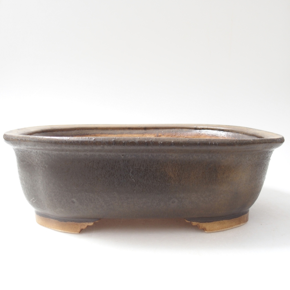 Bonsaischaal van keramiek 25 x 21 x 8 cm, bruin