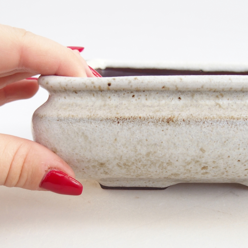 Bonsaischaal van keramiek 26 x 26 x 8 cm, kleur rood