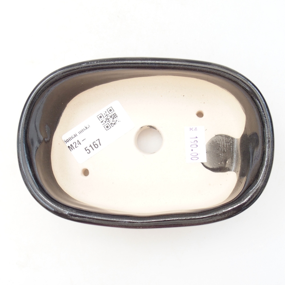 Bonsaischaal van keramiek 13 x 9 x 4 cm, zwart