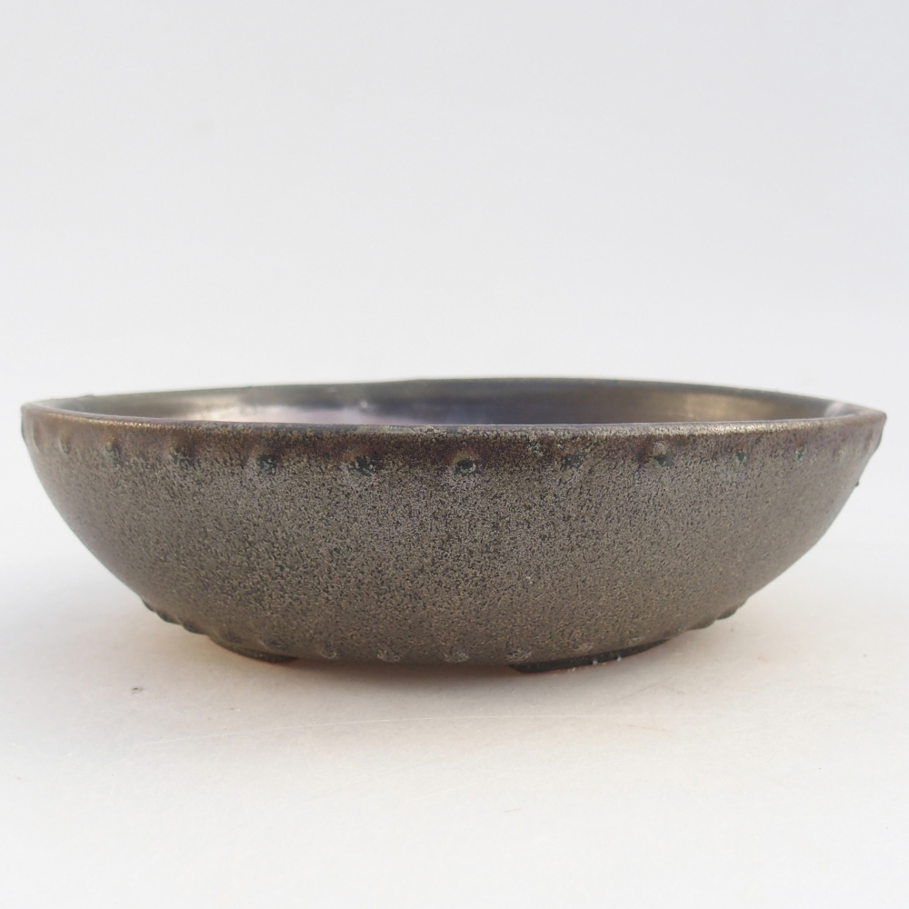 Bonsaischaal van keramiek 17,5 x 17,5 x 5 cm, grijs