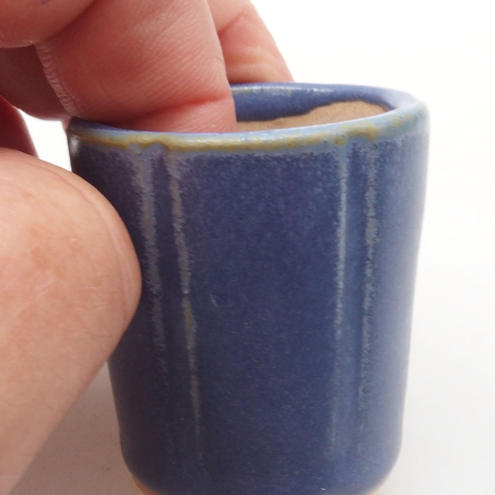 Mini bonsaischaal 3,5 x 3,5 x 4 cm, kleur blauw