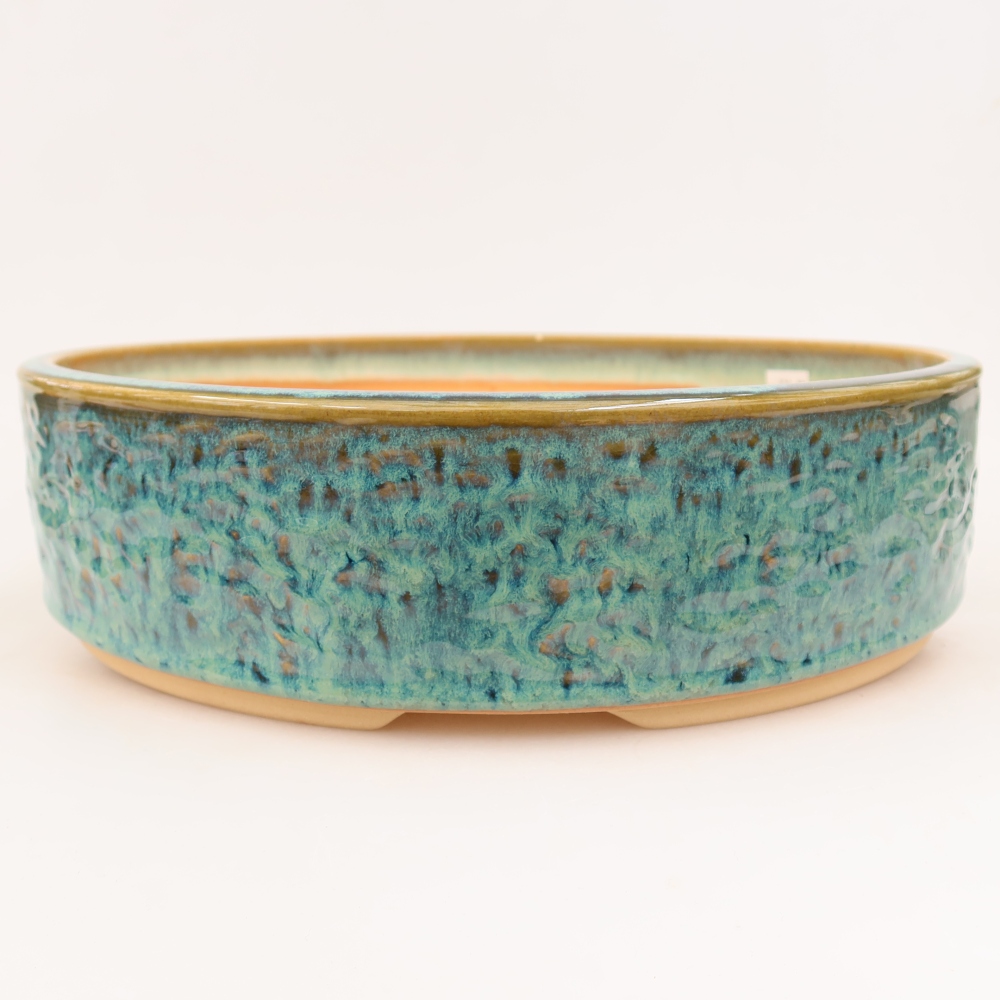 Keramische bonsaipot 31 x 31 x 8 cm, kleur: blauw