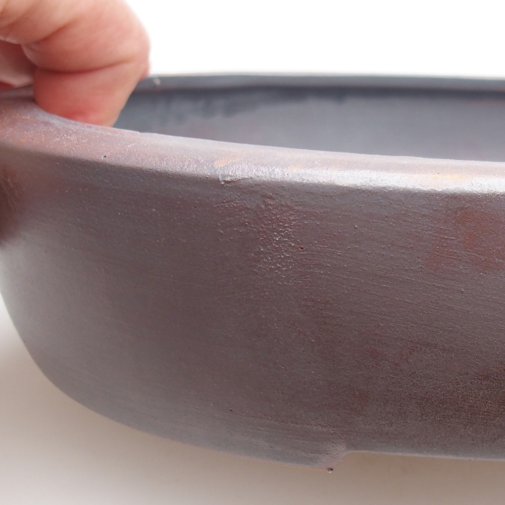 Bonsaischaal van keramiek 26 x 20 x 5 cm, metaalkleur