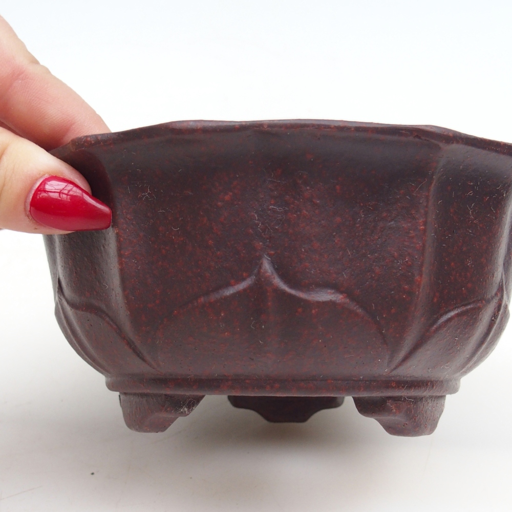 Bonsaischaal van keramiek 15 x 15 x 6,5 cm, bruin