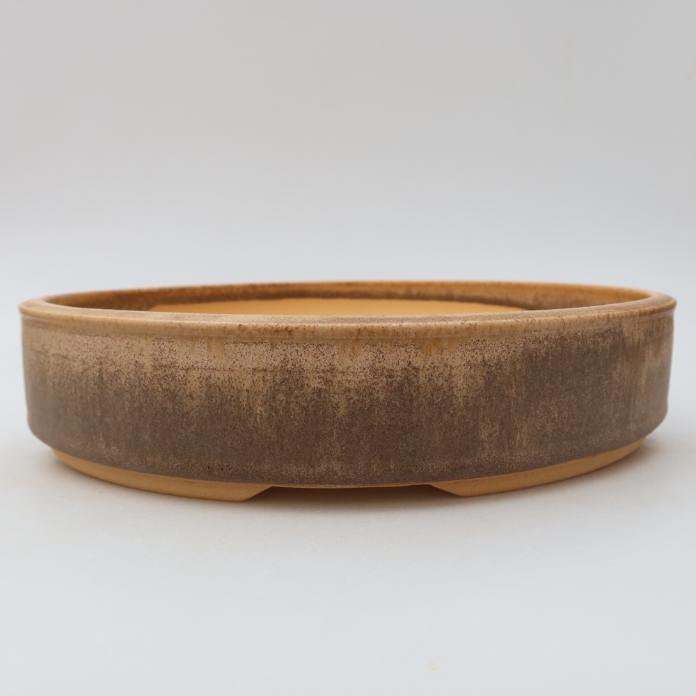 Keramische bonsaipot 26,5 x 26,5 x 5,5 cm, kleur bruin