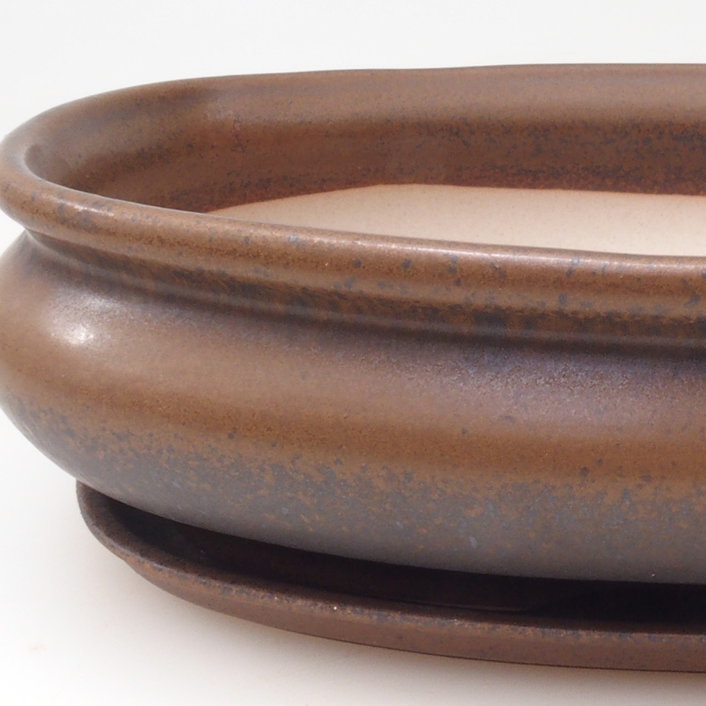 Bonsaischaal + schotel H15 - 25,5x17,5x6 cm - bruin