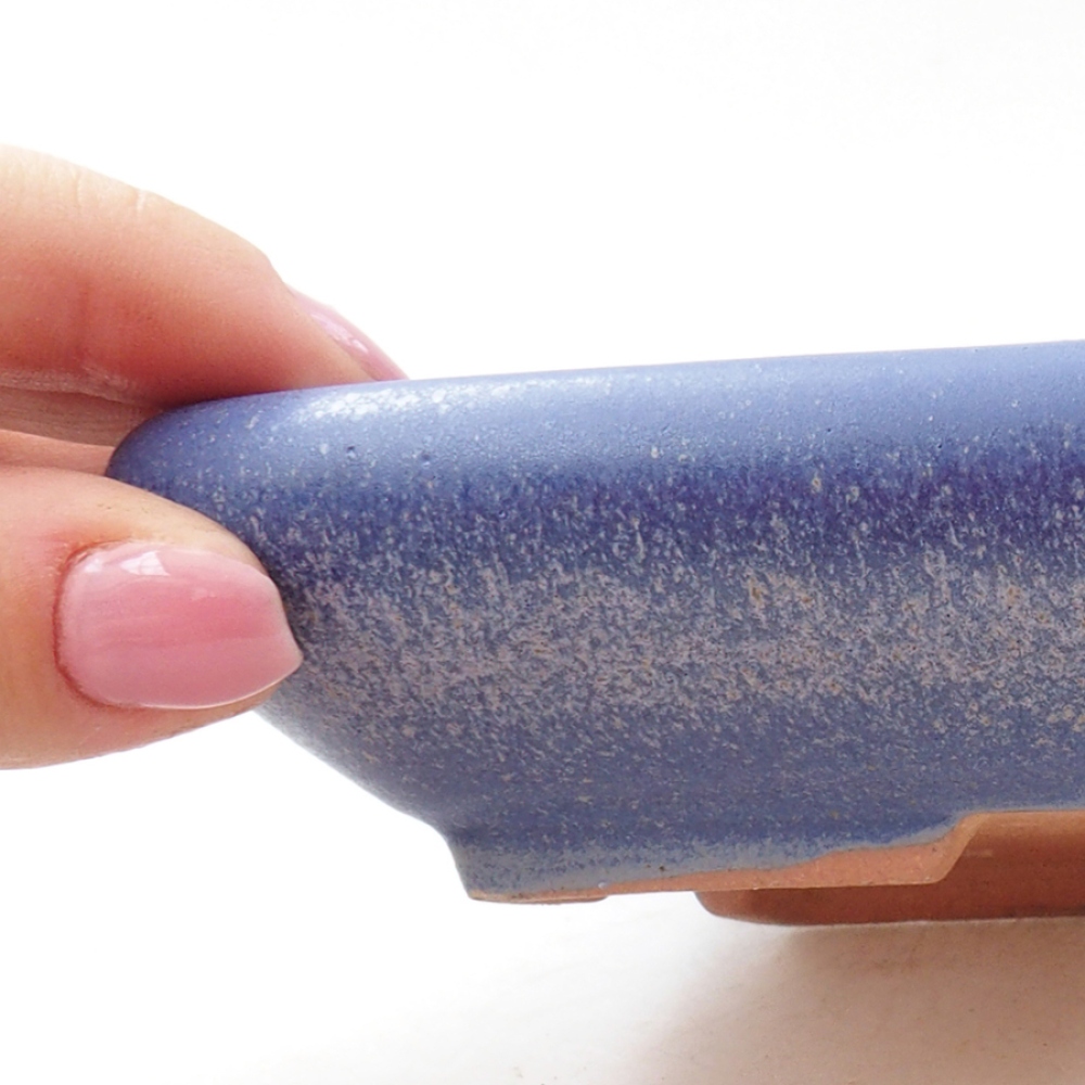 Bonsaischaal van keramiek 17 x 13,5 x 3,5 cm, kleur blauw