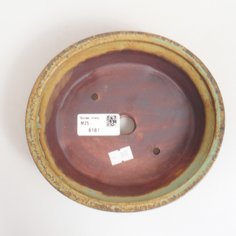 Bonsaischaal van keramiek 10 x 8,5 x 4 cm, bruin