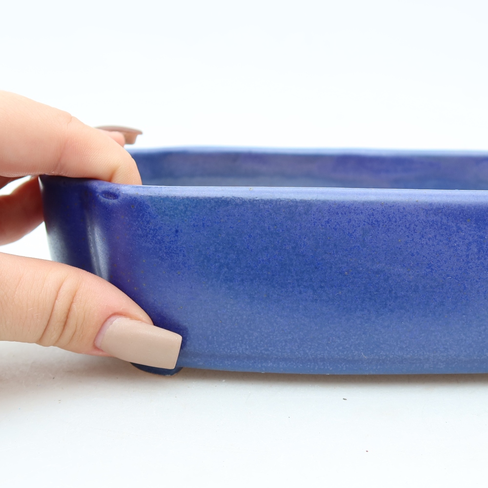 Keramische bonsaipot 18,5 x 13 x 5 cm, kleur: blauw