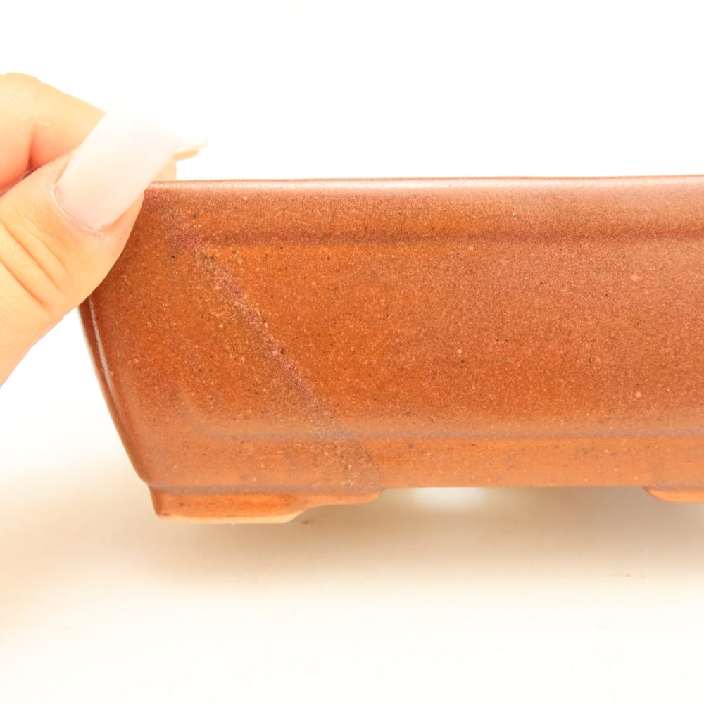 Keramische bonsaipot 16 x 12 x 6 cm, kleur bordeauxrood