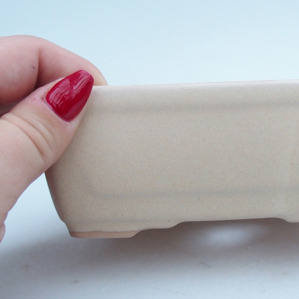 Bonsaischaal van keramiek 26 x 26 x 8 cm, kleur rood