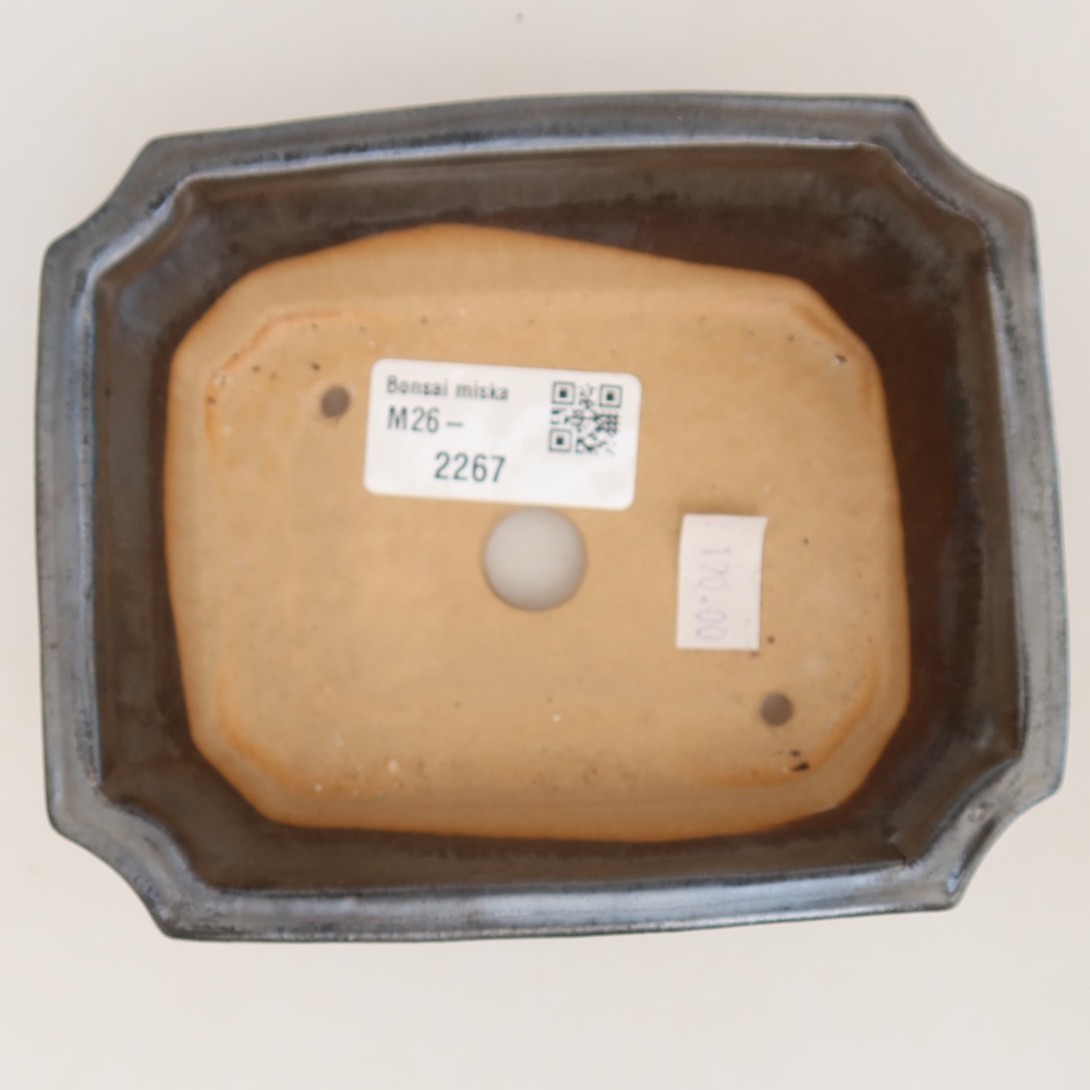 Keramische bonsaipot 13,5 x 11 x 4 cm, metaalachtige kleur