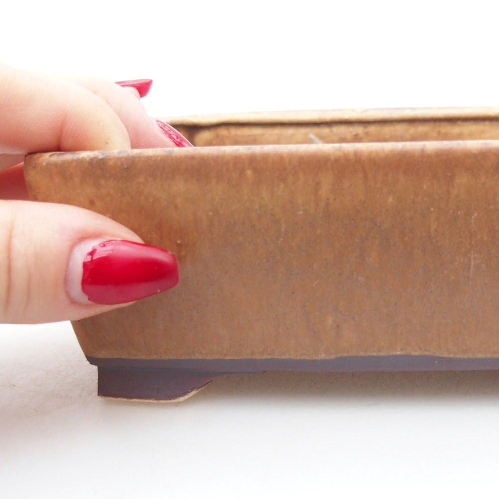 Bonsaischaal van keramiek 15 x 12 x 5 cm, bruin