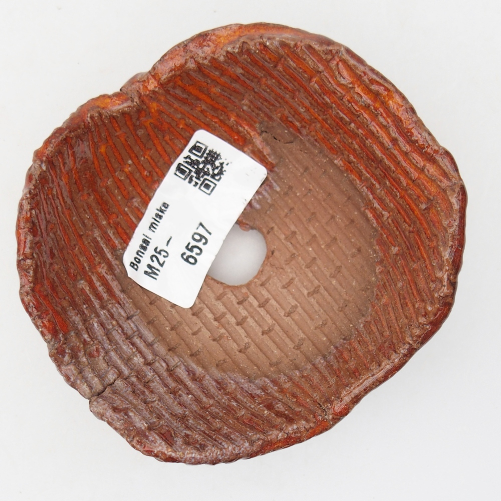 Keramische schaal 9 x 9 x 5 cm , kleur oranje