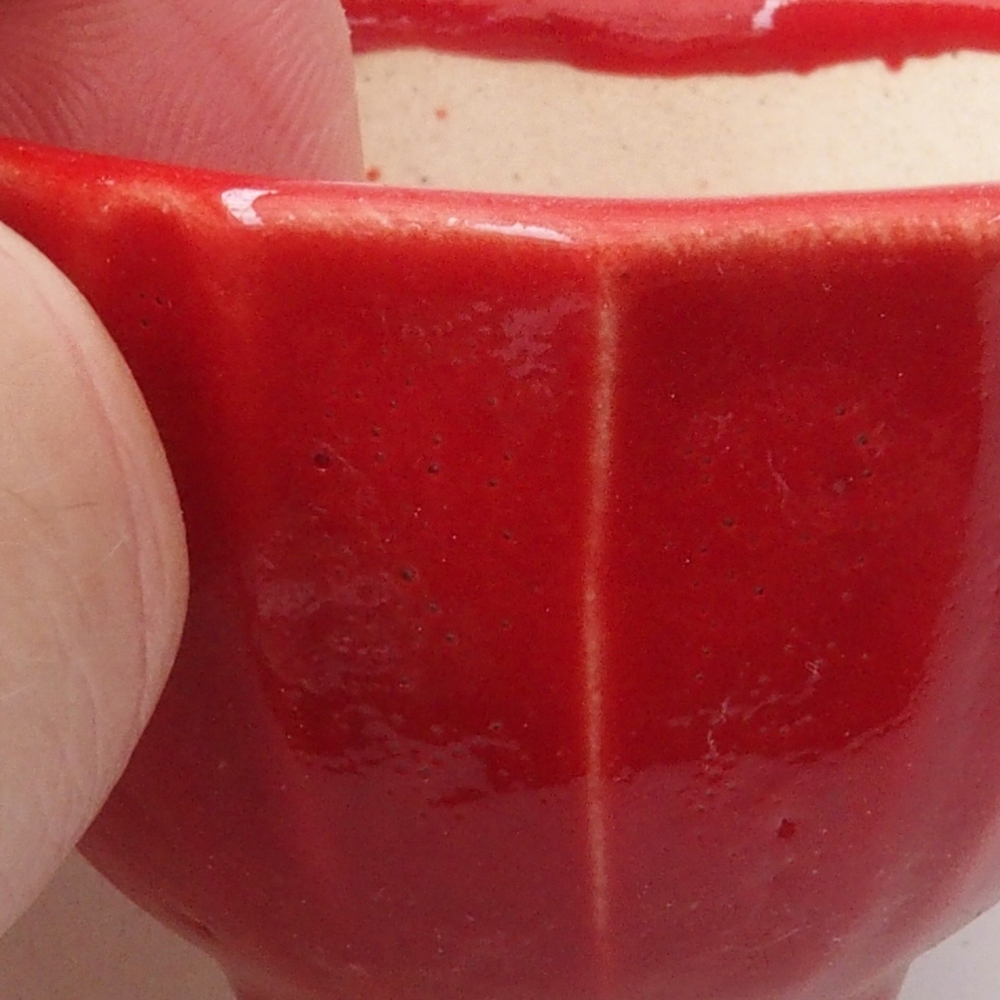 Mini bonsaischaal 5 x 5 x 3 cm, kleur rood