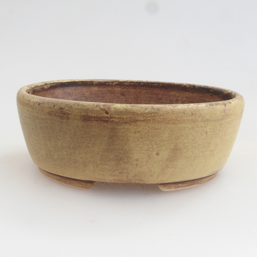 Bonsaischaal van keramiek 10 x 8,5 x 4 cm, bruin