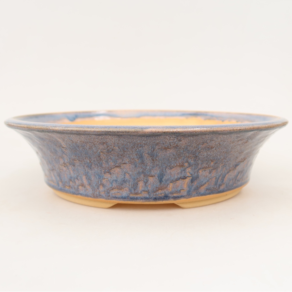 Keramische bonsaipot 27 x 27 x 7 cm, kleur: blauw