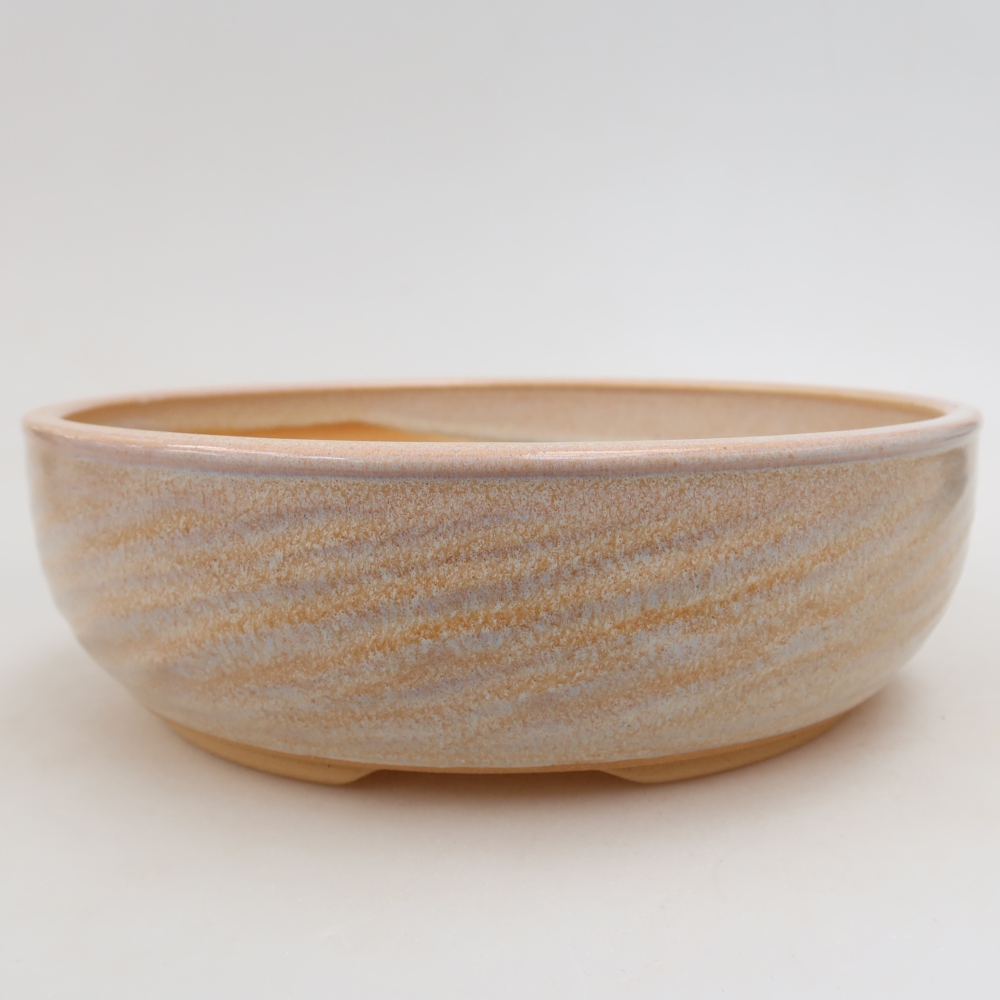 Keramische bonsaischaal 21 x 21 x 6,5 cm, kleur beige