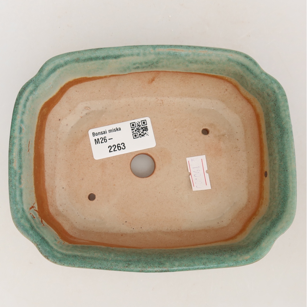 Bonsaischaal van keramiek 15,5 x 12 x 4,5 cm, groen
