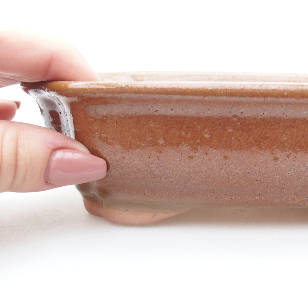 Bonsaischaal van keramiek 15,5 x 12 x 4,5 cm, bruin