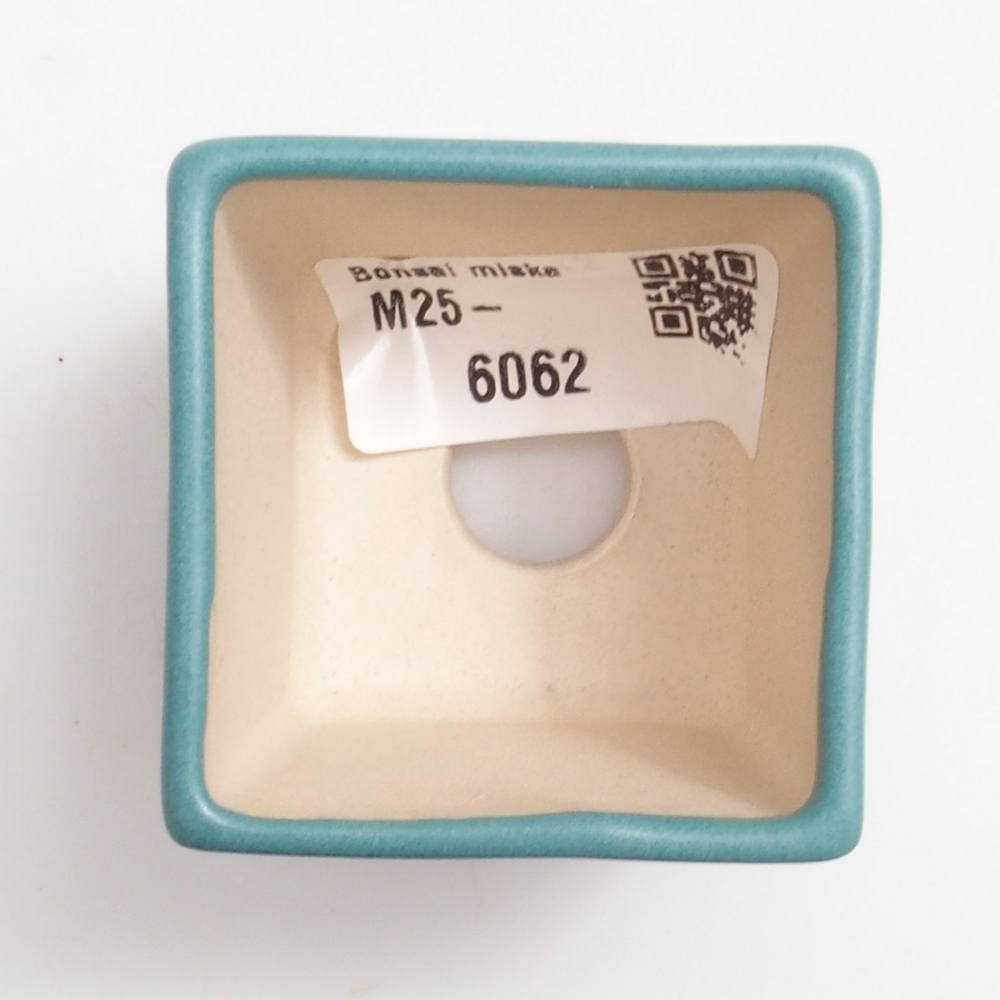 Bonsaischaal van keramiek 6,5 x 5,5 x 4 cm, kleur blauw